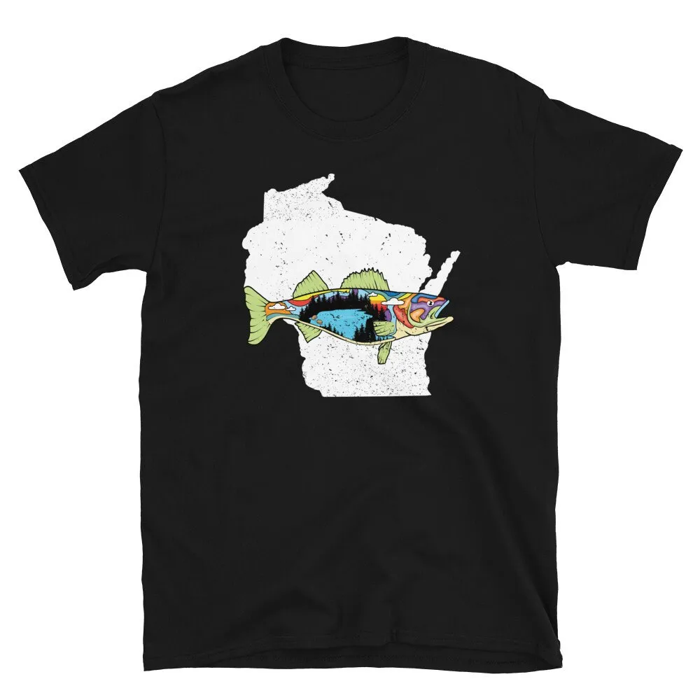 Wisconsin Walleye T Shirt Fish Fishing Fisherman Unique Fishermen s