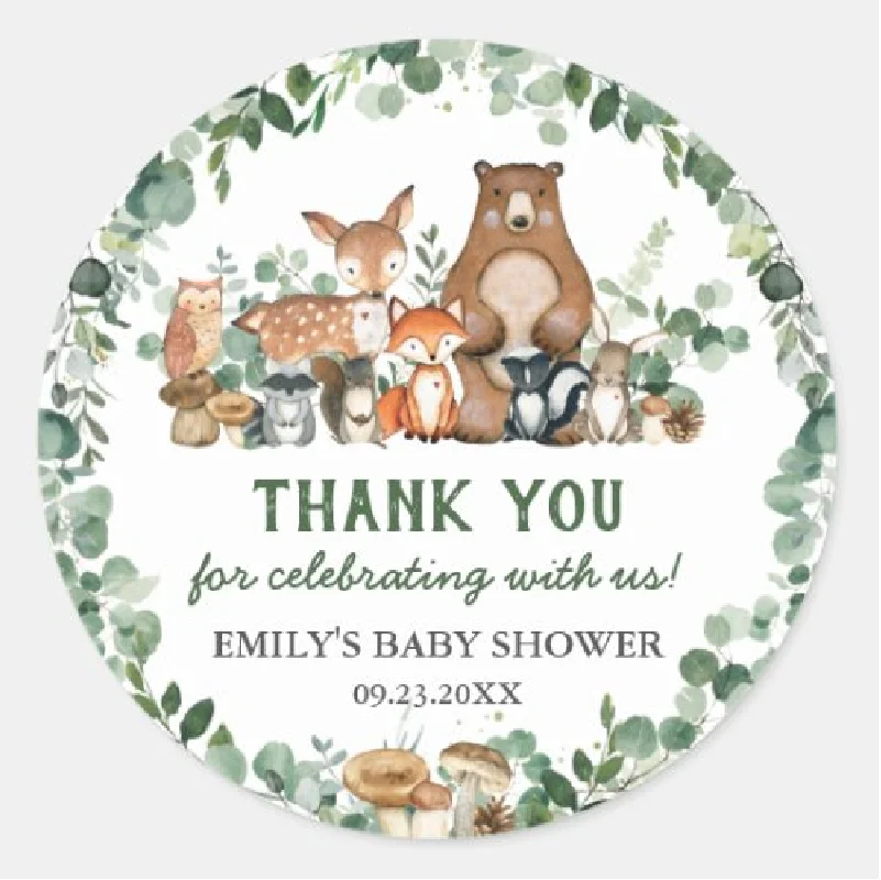 Custom 4cm Bear Sticker Logo Wedding Birthday Party Sticker Personalize Your Label Gift Box Birthday Party Stamp Sticker