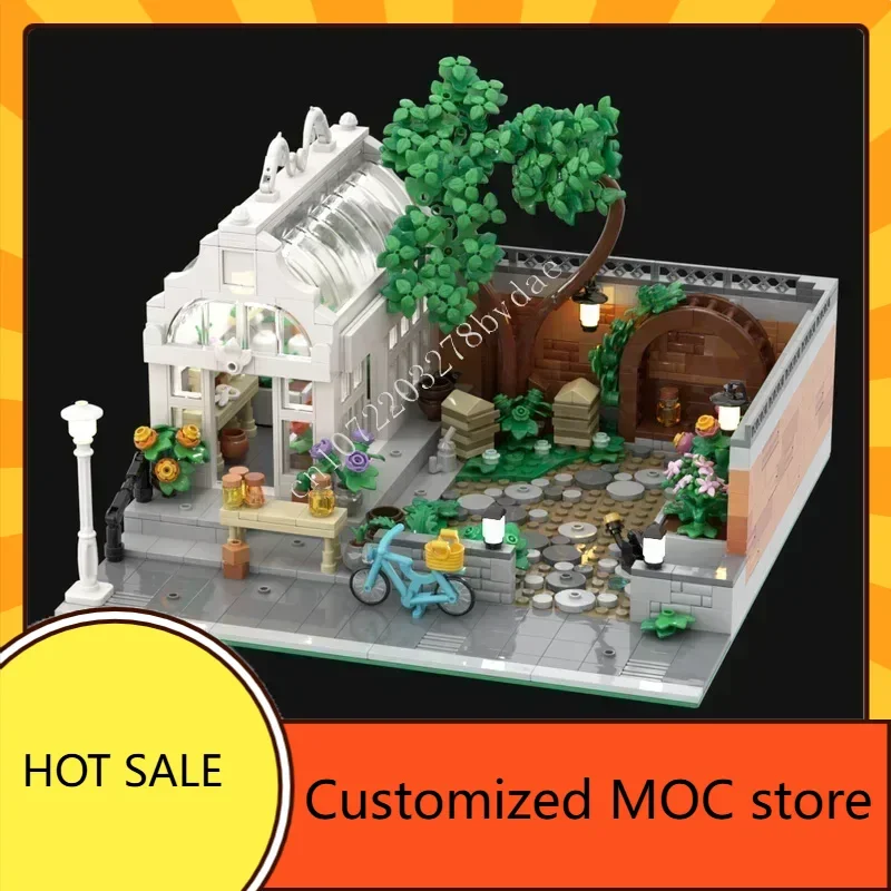 

1347 шт. городской сад MOC Streetview пазлы архитектура креативная сборка праздник день рождения Рождественские игрушки подарки для детей в возрасте