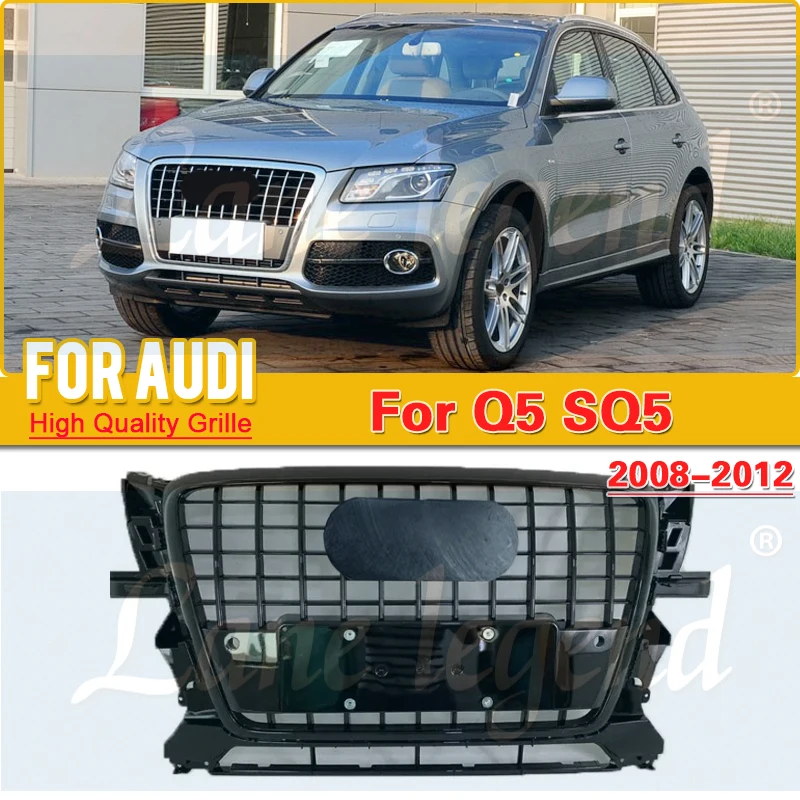 Front Sport Hood Grill Grille for Audi Q5 2008-2012 Car Styling Accessories Tools Convert SQ5 Style Front Grille Ventilation Net