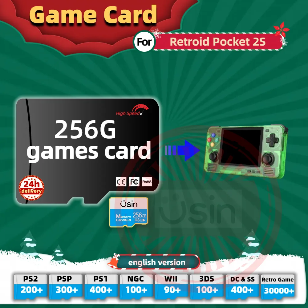 Memory Game Card For Retroid Pocket 2S 5 English version Retro PS2 PSP Games Android Gaming portable Console SD TF H-SPEED 256G