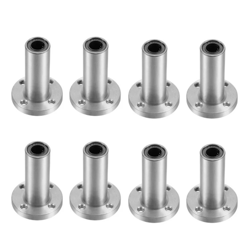 

8PCS 8Mm LMF8LUU Long Type Round Flange Coupling Linear Motion Bearing,CNC Parts Slide