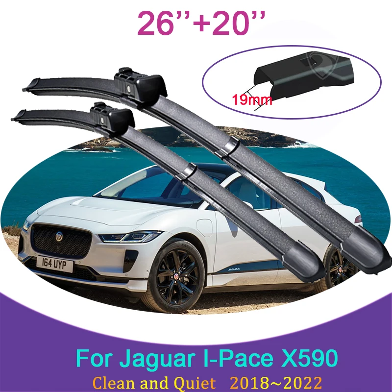 

for Jaguar I-Pace X590 2018 2019 2020 2021 2022 Frameless Rubber Wipers Snow Scraping Front Windshield Brushes Car Accessories