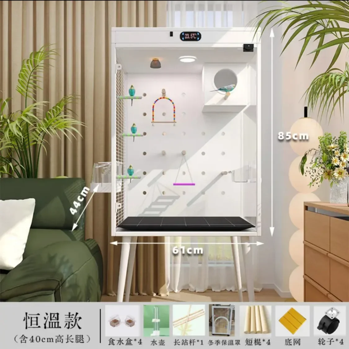 Constant temperature bird cage incubator parrot solid wood cage Xuanfeng little sun show eye bird peony villa breeding insulatio