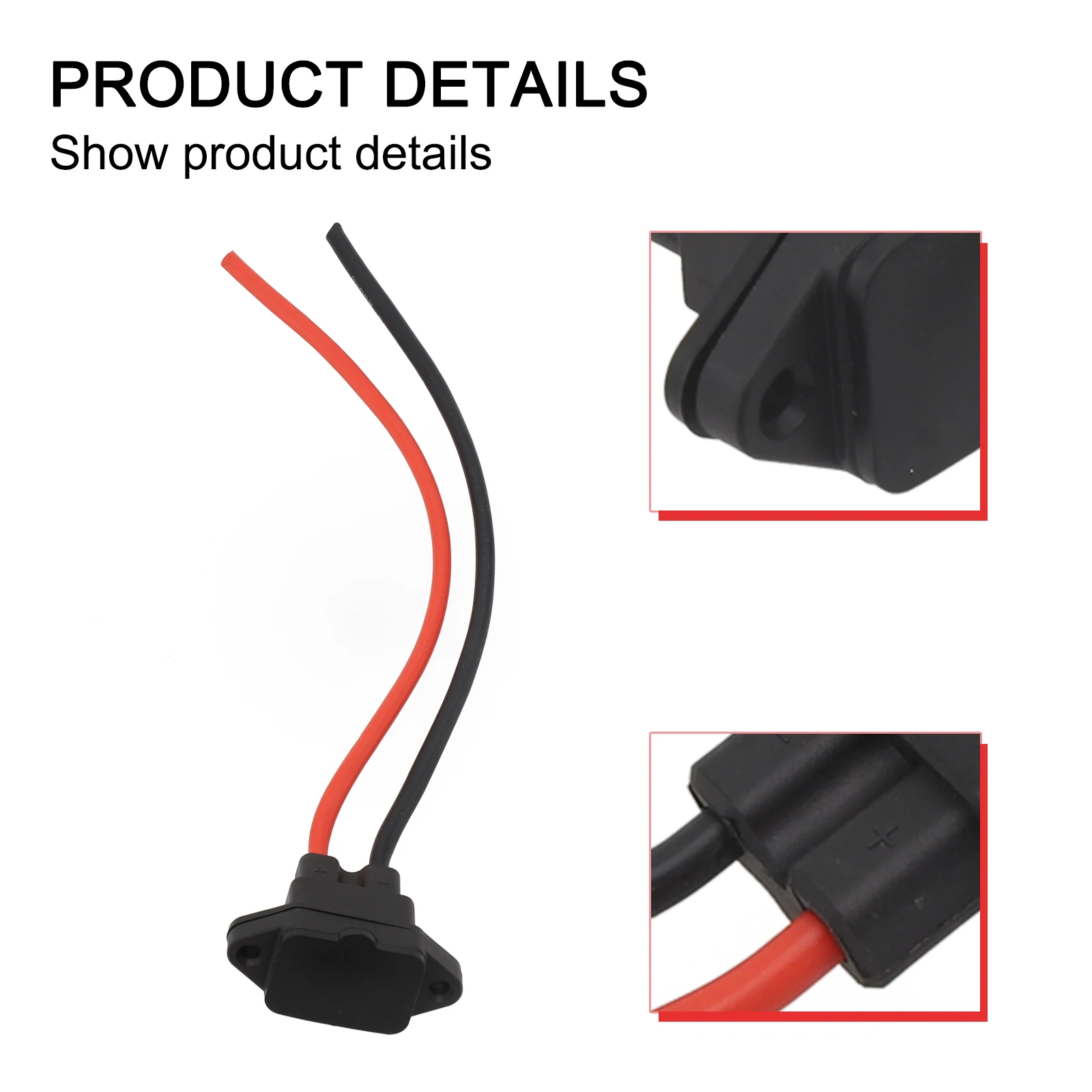 Electrical Appliance Soldering Socket Tinned Copper Wire Contact 1pc 77.5*28.5*20 Mm Black+Red Easy Installation
