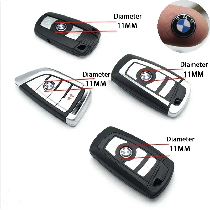 Autocollant de bouton Radio pour clé télécommande de voiture, 11mm, pour BMW F10 E90 F20 E46 E60 E70 E39 E36 E87 X7 E92 E91 E28 X3 G11 X5