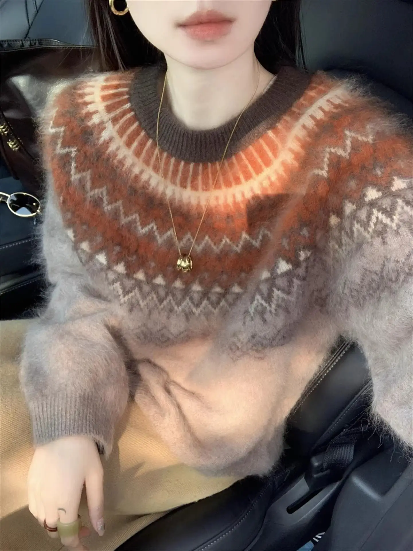 

Вязаный свитер Cisas женский свободного кроя, осенне-зимний, модный, повседневный, удобный, мягкий, с круглым вырезом, длинный топ