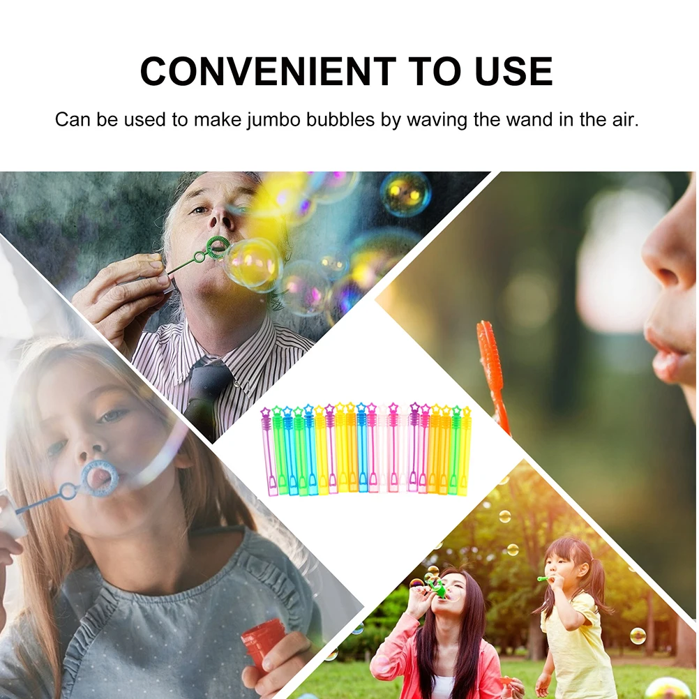 30 個詰め替えバブルワンド空のパーティー好意子供星型ミニバブルワンド夏の屋外遊び再利用可能なプラスチックバブリング
