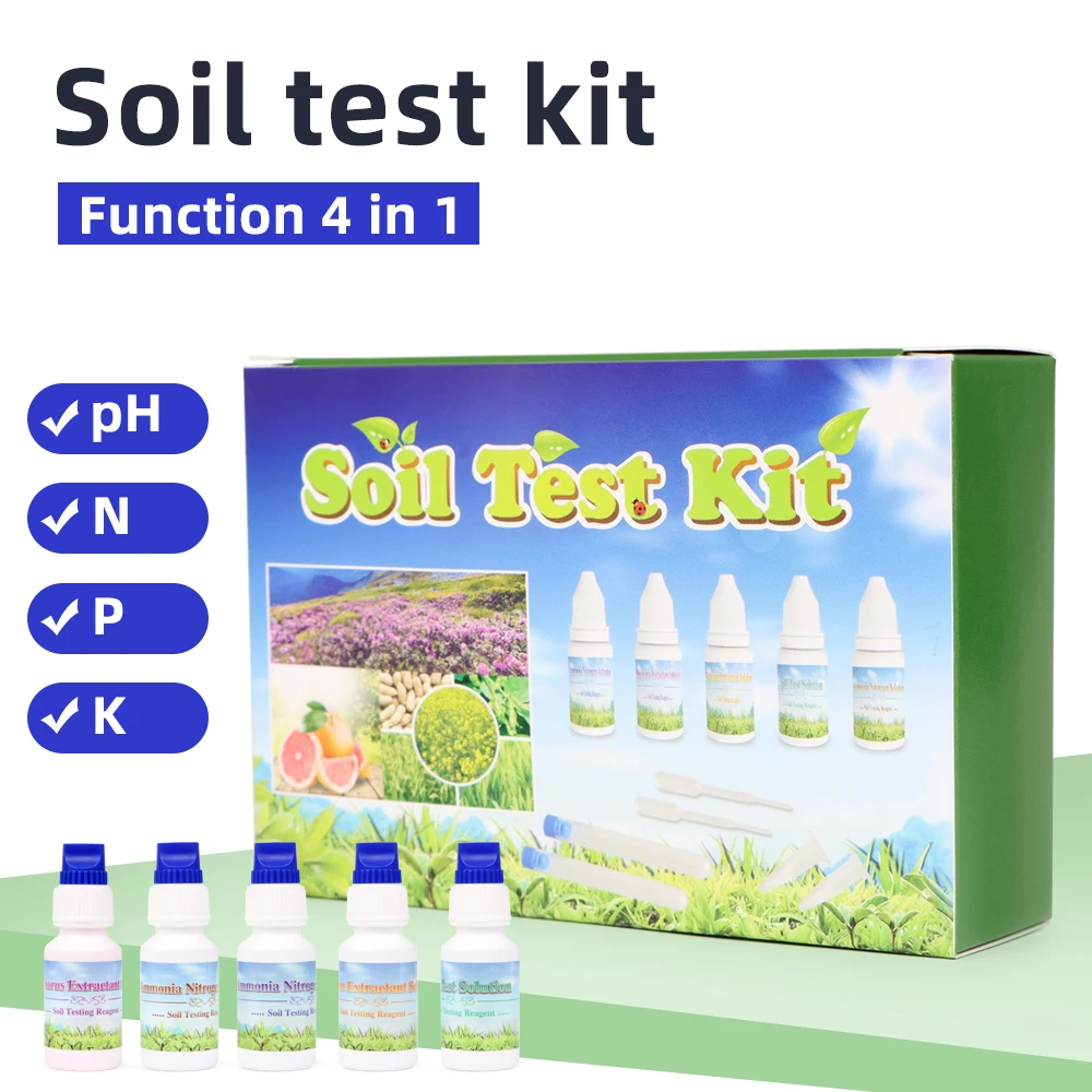 Agriculture Soli Test Kit NPK Levels Test Ammonia Nitrogen Phosphorus Potassium Control Sheets Test Reagents Garden Farm Plant