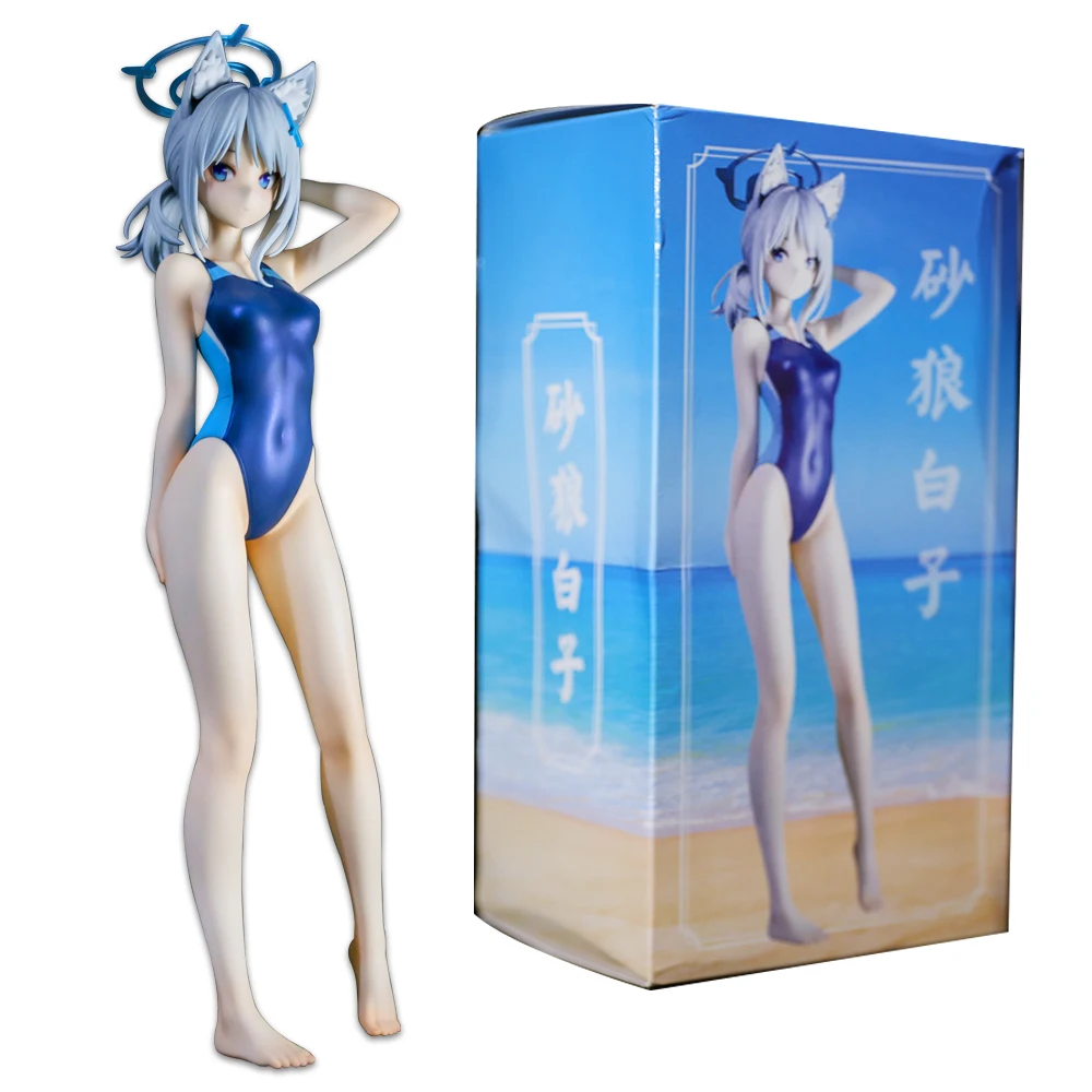 23CM Anime Game Azur Lane Sunaokami Shiroko Swimsuit Deadpool Anime Model Toy Standing Posture Gift Collection Action Figure