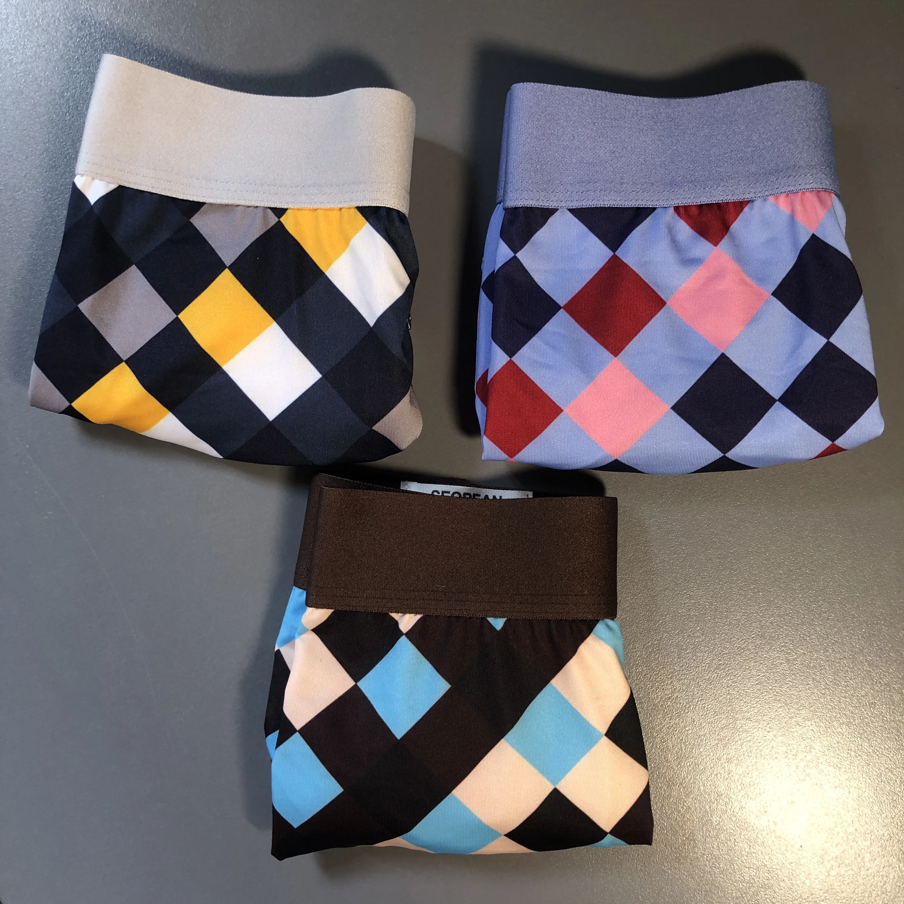 SEOBEAN Herren-Boxershorts mit niedrigem Bund, atmungsaktiv, kariertem Plaid-Print, trendige sexy Unterwäsche für junge Männer – Detail 11