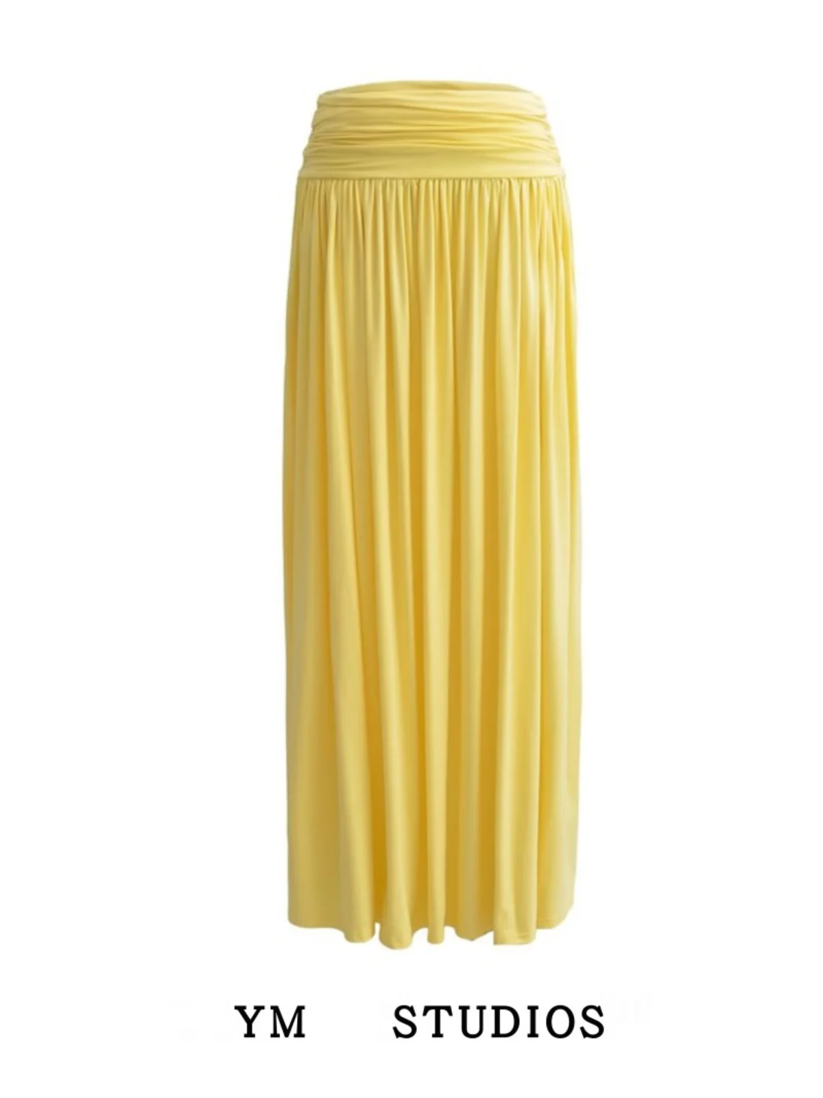 Traveler Style Oversized Skirt Waist Cinched Gown like Cotton Long Skirt Fairy like Floaty Overskirt Sweet Style Pure Color