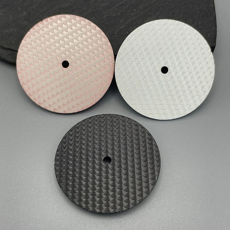 28.5mm Dial NH35 8215 2824 Watch Dial Fish Scale  Pattern Fits For NH35 8215 2824 Movement Men Watch 28.5mm Dial Part Replace