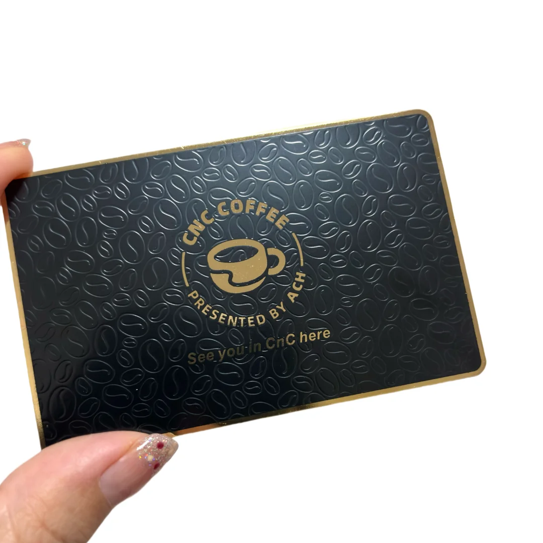 Customized inquiry Custom Personalized Stainless Steel Engraved Laser Hollow Out Brush Black Metal Business Card