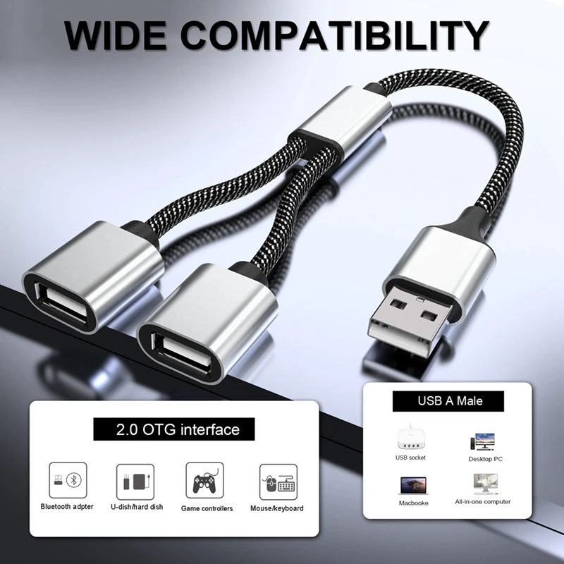 1 PCS USB To USB 2.0 Triple USB Port HUB OTG อะแดปเตอร์ Hab ข้อมูลชาร์จแปลง USB Extension Splitter USB A ถึง 2 USB