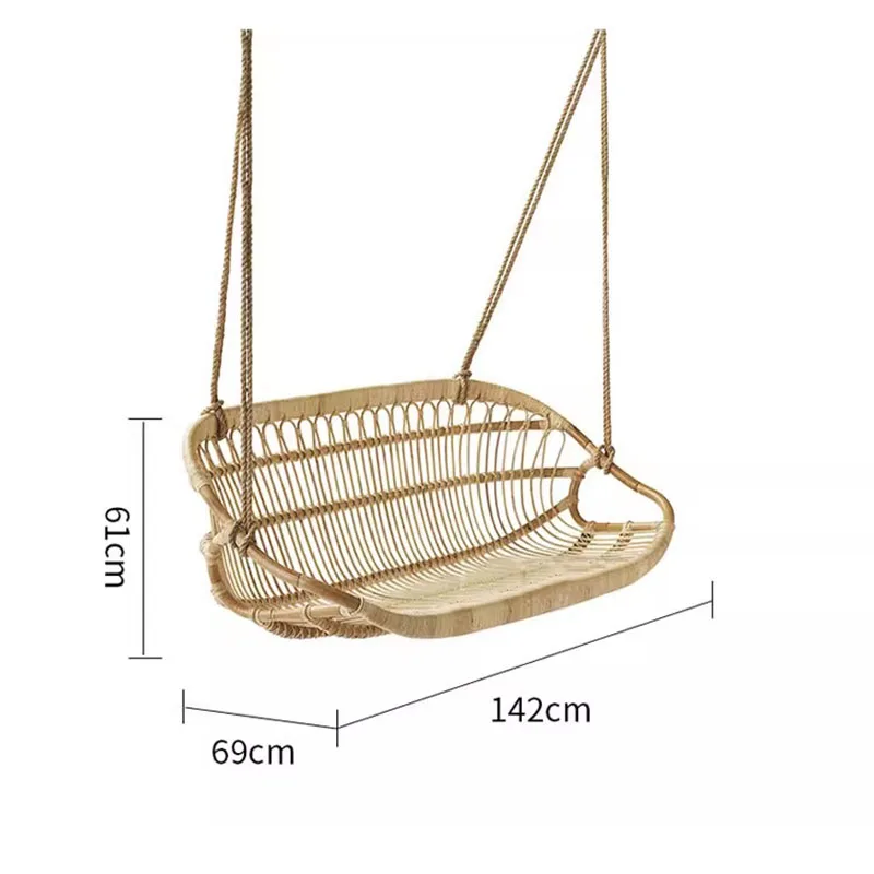 Balcony Double Hanging Chair Basket Cushion Comfortable Outdoor Swing Chair Hammock Rattan Chaise Suspendue Home Decoration