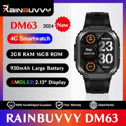 Rainbuvvy-reloj inteligente DM63, dispositivo deportivo con Pantalla AMOLED 4G LTE de 2,13 pulgadas, 2GB de RAM, 16 GB de ROM, SIM, Wifi, cámara, Android 8,1