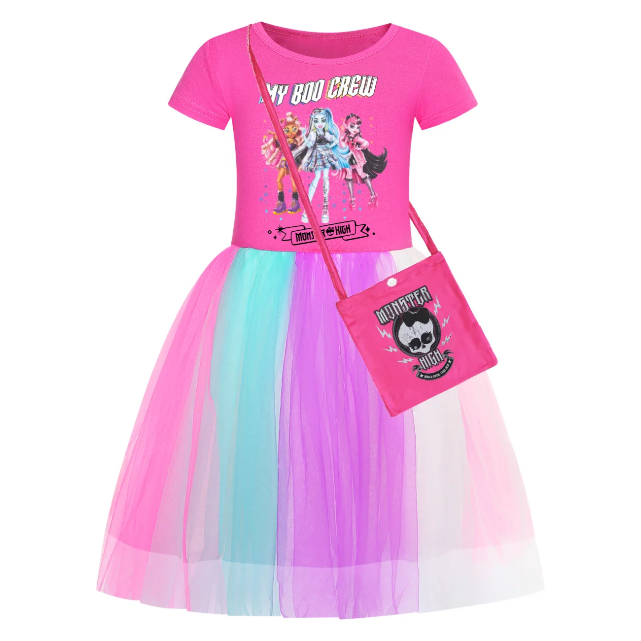 Summer Monster High Kids Clothes Girls Cartoon Casual Party Dresses Girl Princess Dress Wedding Vestidos