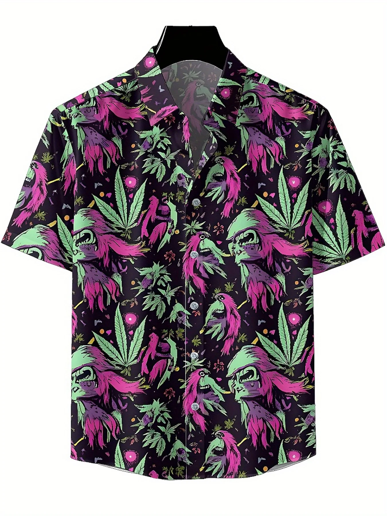 Men's Plus Size Hawaiian Shirts Fantasy Psychedelic Skull Pattern pattern,Premium Comfort Youth Clothes,Streetwear Y2K Tops