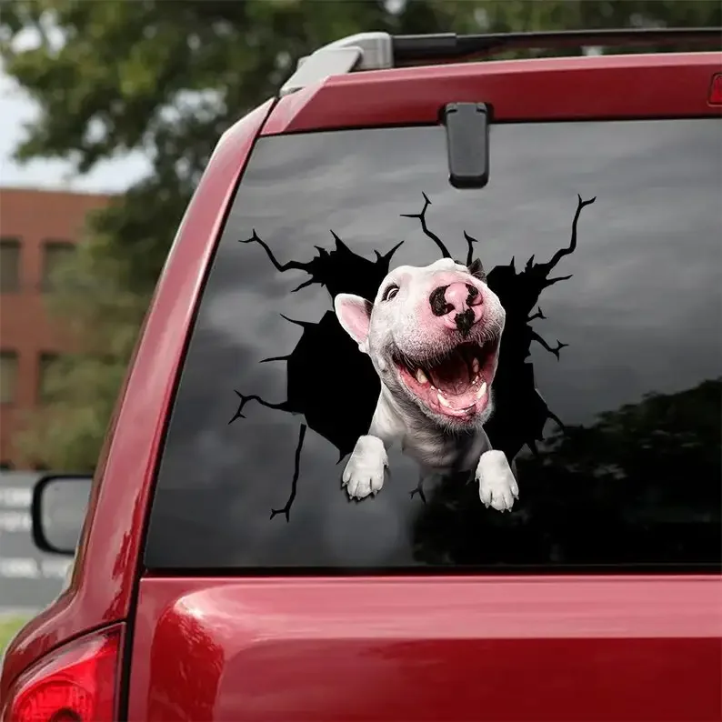 Pegatina Bull Terrier-se adapta a coches, ventanas, ordenadores portátiles y cualquier superficie lisa, pegatinas Bull Terrier, pegatinas para