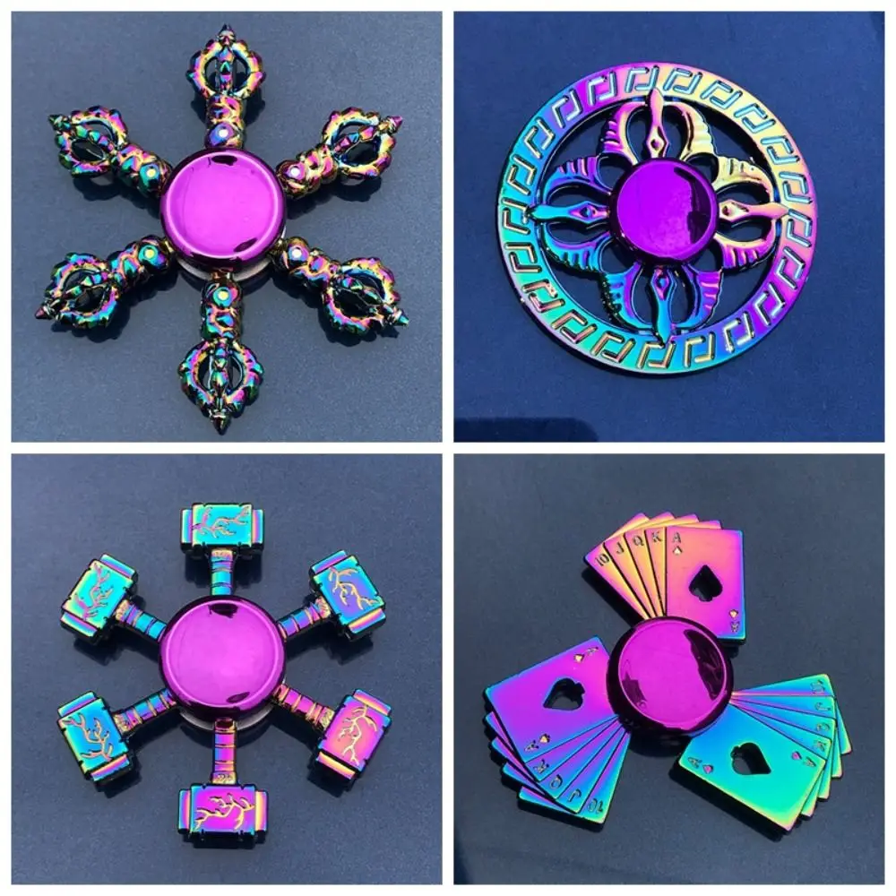 Spinner Tangan Sayap Naga Kebisingan Rendah Kecepatan Tinggi Logam Pelangi Jari Spinner Anti Tekanan Anti-kecemasan Ujung Jari Gyro