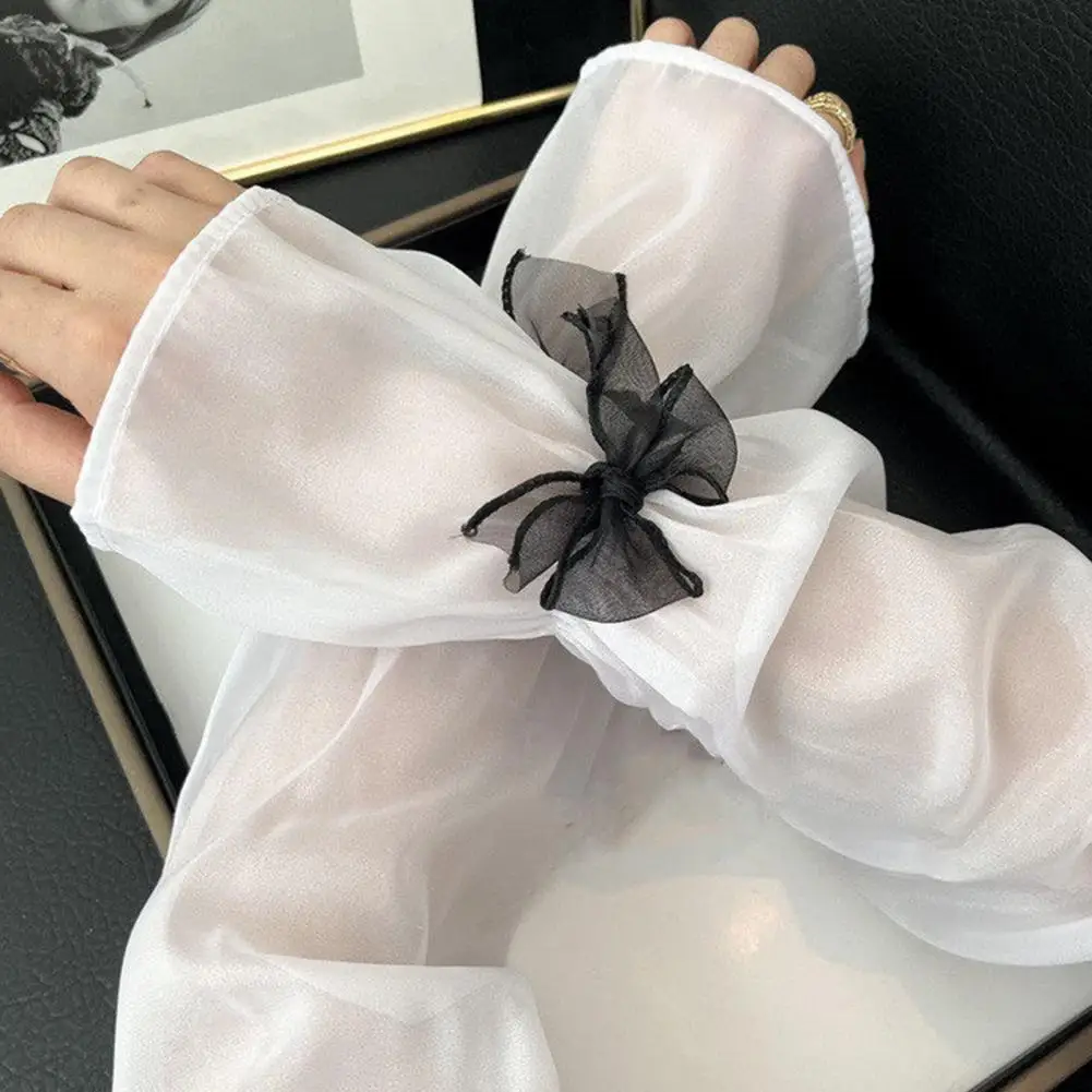 Sun-blocking Bow Stickers for Arm Protection Fashionable Sheer Mesh Arm Sleeves for Uv Protection Sunscreen with for Outdoor