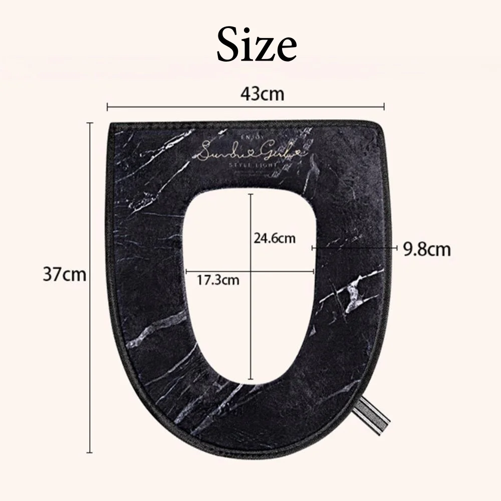 Luxury Waterproof Seat Cover Mat Four Seasonal Universal Household Zip Toilet Cover Thicker Soft with Handle Toilet Pad Circle