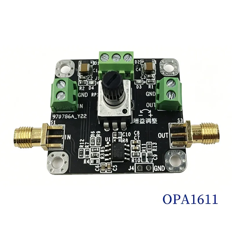 Low Noise Low Distortion Audio Preamplifier Module OPA1611 Adjustable Gain 2-100x for Mic Preamp ADC Front-End