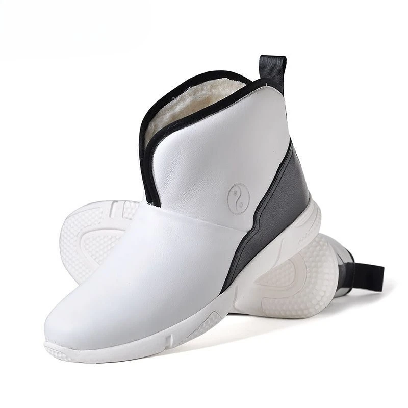 الكلاسيكية أسود أبيض الأزواج فنون الدفاع عن النفس أحذية تدريب الصوف مبطن تاي تشي حذاء الرجال النساء مريحة الأصلي الكونغفو حذاء رياضة #4