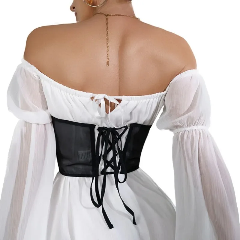 JOCorset-Soutien de Taille Noir pour Femme, GoStéphane r, Crop Top, Bandage à Lacets, Modelage de Taille, Corset Décoratif, Accessoire