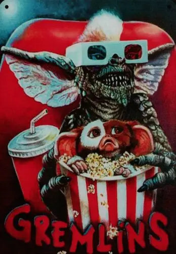 Gremlins Gizmo & Stripe Horror Movie Tin Metal Sign