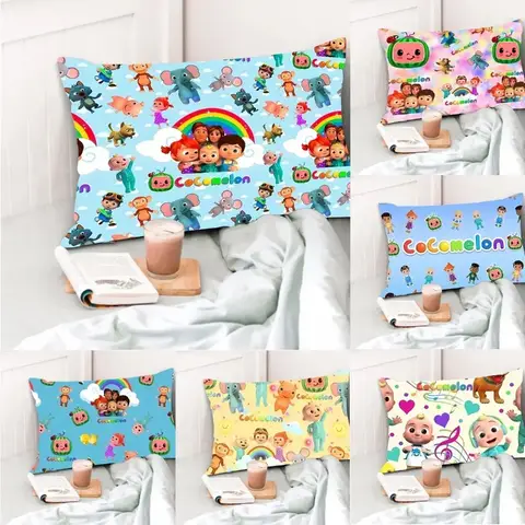 Cocomelons Rectangular Pillowcase Soft Plush Sofa Car Pillow Pillow Waist Pillowcases Home Decoration Supplies Christmas Gifts
