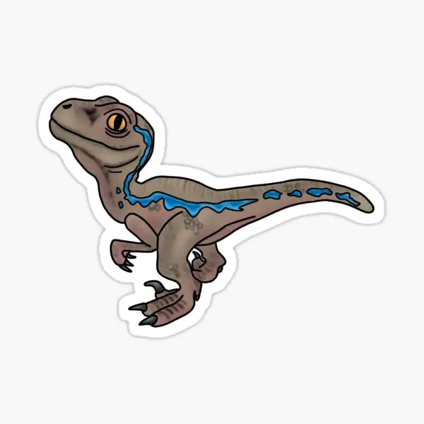 Blue Raptor  5PCS Stickers for Bumper Cute Home Anime Funny Cartoon Water Bottles Wall Art Decor  Window Room Print Background