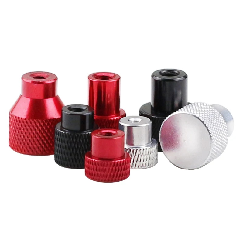 M2.5 M3 M4 M5 M6 M8 M10 Blind Hole Hand Nut Aluminum Alloy Knurled Step Nut With Collar Thumb Nuts Black/Red/Aluminium/Silver