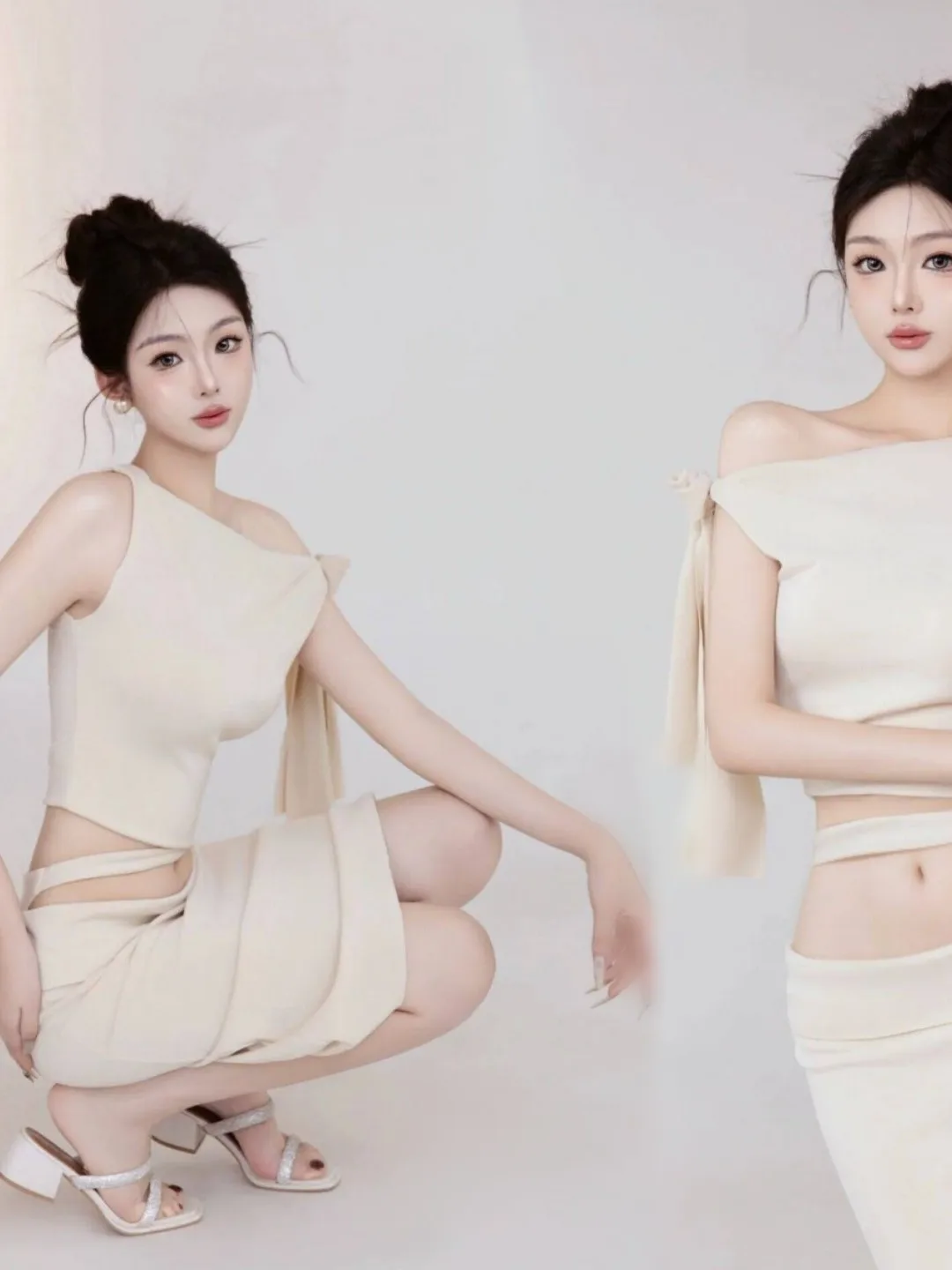 

Новый фотокостюм Studio Lady: платье с открытым плечом в стиле Pure Desire, корейский арт-костюм для фотосессий для женщин 18-25 лет