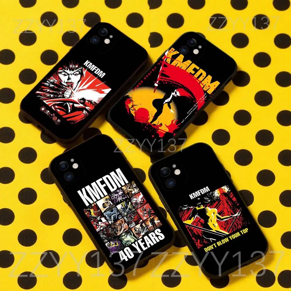 

KMFDM Band Lights Out Phone Case For iPhone 17,16,15,14,13,12,11,Pro,Max,Plus,Air,X,XS,XR,SE,8,7,Mini,Soft Black Funda