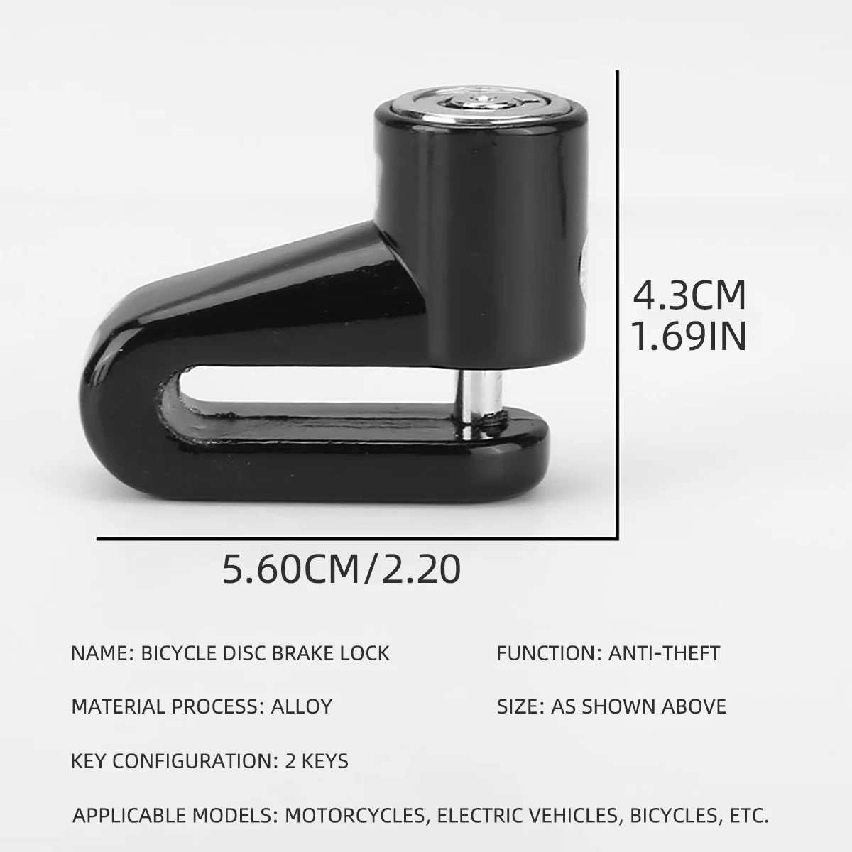 1x Security Ant-Theft Bike Anti Theft Lock Bike Accessories for Motorcycle Bicycle Disc Brake Lock Protection Bicycle Accessorie