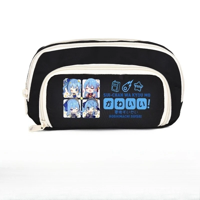 Hoshimachi Suisei Federmäppchen mit hochwertigem Animationsdruck, großem Fassungsvermögen, tragbare Schreibwarentasche für Schüler. – Detail 3