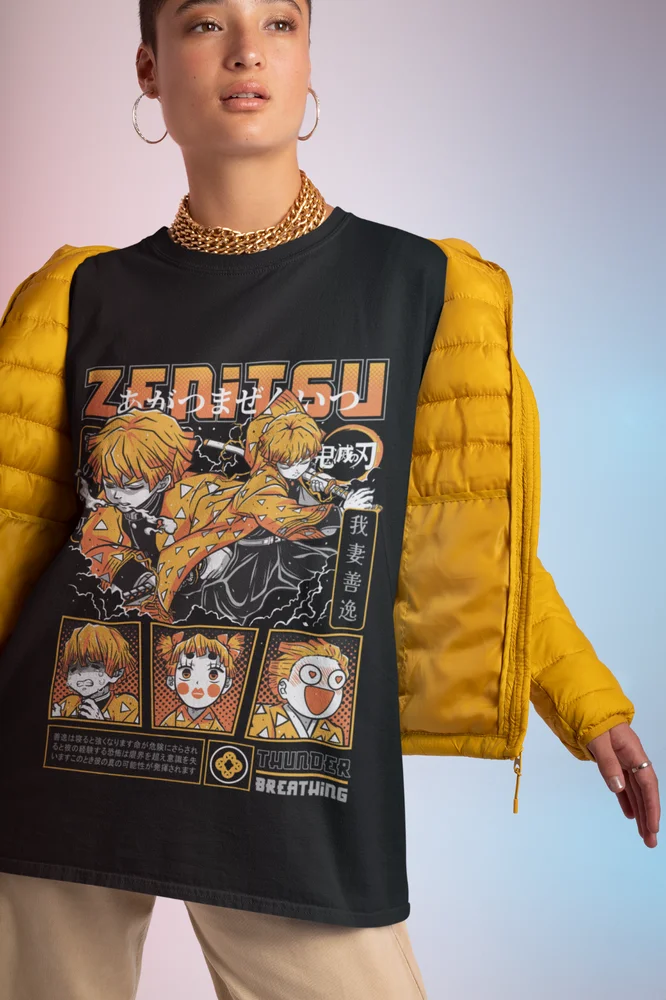 Agatsuma Zenitsu T-Shirt Demon Slayer Kimetsu No Yaiba Movie Halloween shirt