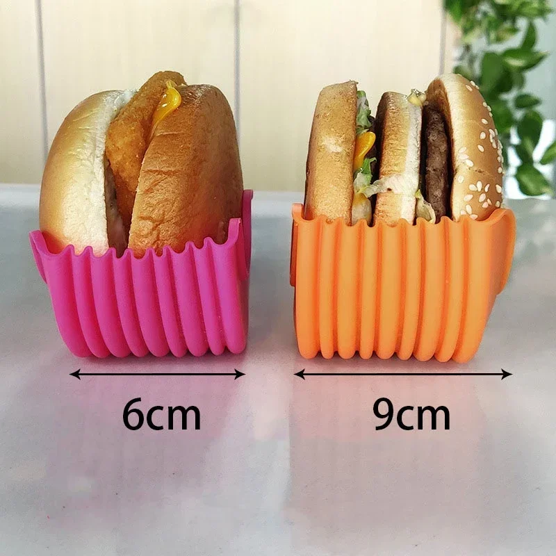 Porta Hamburger mani Anti-sporco riutilizzabili scatola porta panini in Gel di silice pressa per manzo Patty Melt Hamburger Bun Shell Kitchen Tool