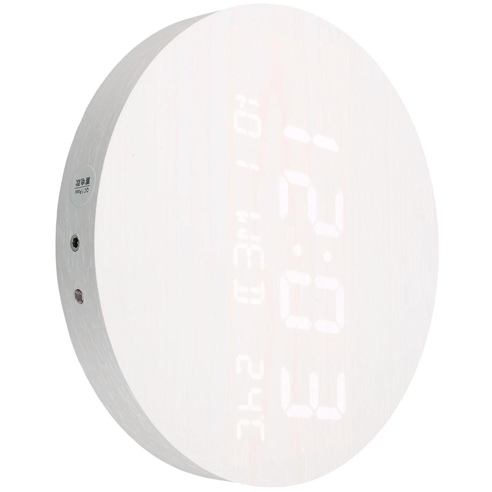 

Wooden LED Clock Digital Desktop Silent Multifunctional Electric Timer Mirror Home Office Compact Round Rechargeable Long