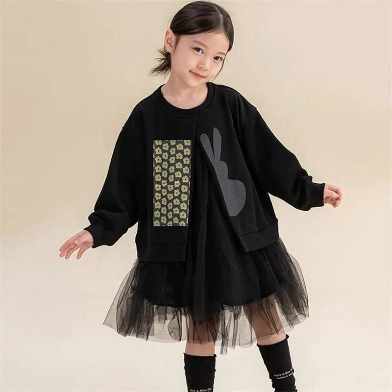 Girl Dress Kids Baby Party Birthday Evening Gown Cotton 2024 Black Spring Autumn Outfits Toddler Beach Flower Girl Dress Childre