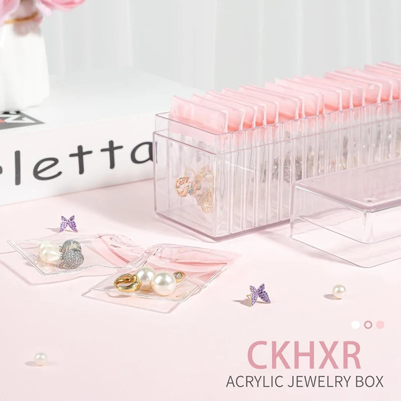 Acrylic Transparent Jewelry Box Storage Box Travel Jewelry Box is Suitable For Earring Ring Necklaces Bracelets Ladies Gifts