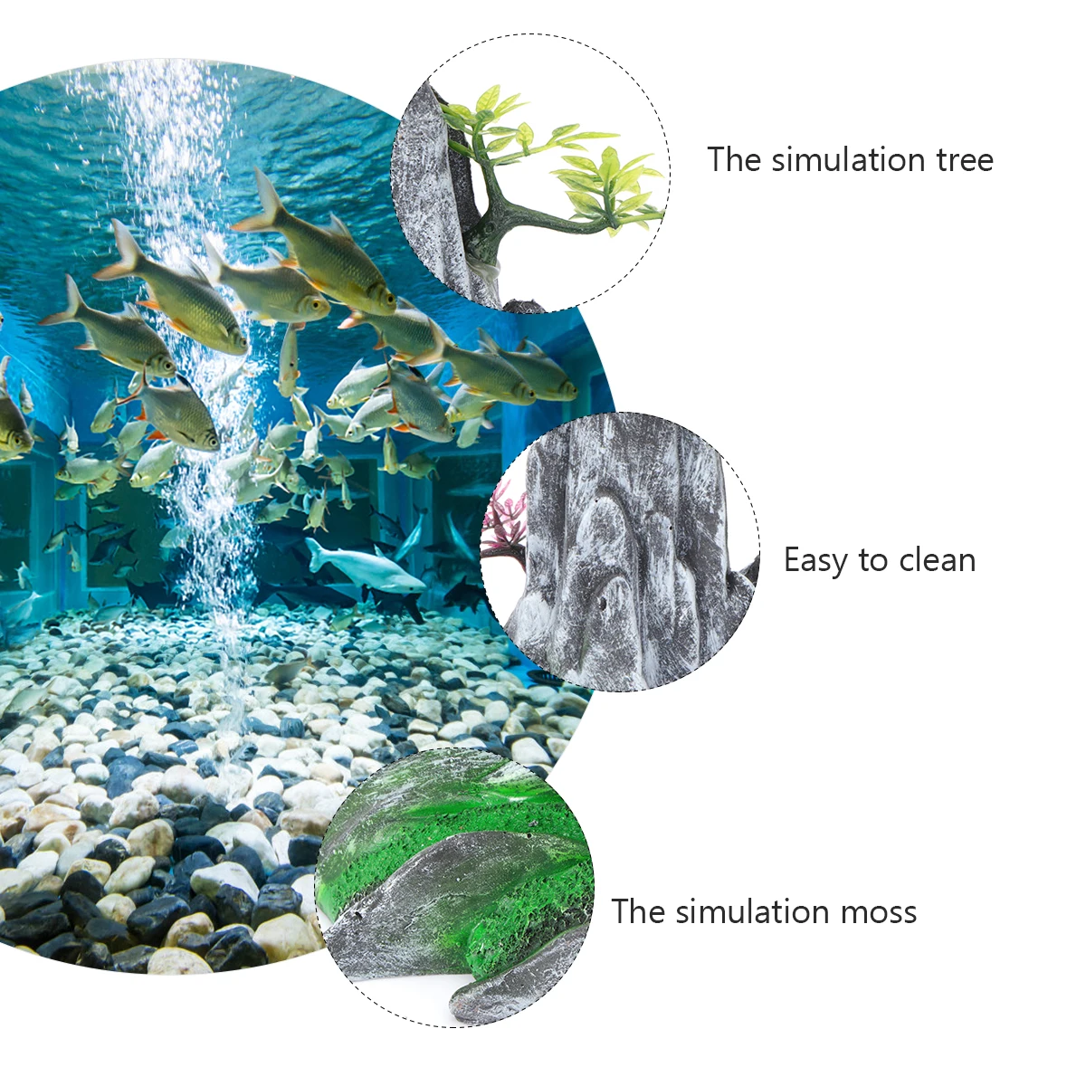 

Fish Tank Aquarium Mountain Resin Stone Decor Bright Color Stylish Aquarium Ornament Easy Clean Safe for Fresh Saltwater
