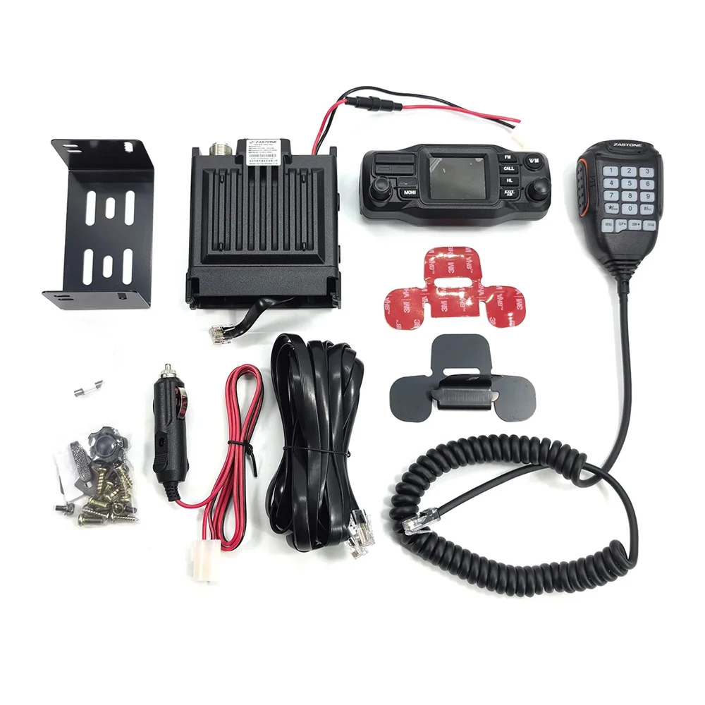 ZASTONE D500 25W Mini Mobile Radio VHF UHF Dual Band Transceiver DTMF Detachable Panel High Power Two Way Radio