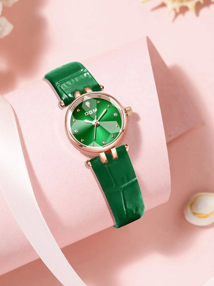 Reloj de moda para mujer de cuarzo resistente al agua simple con espejo angular