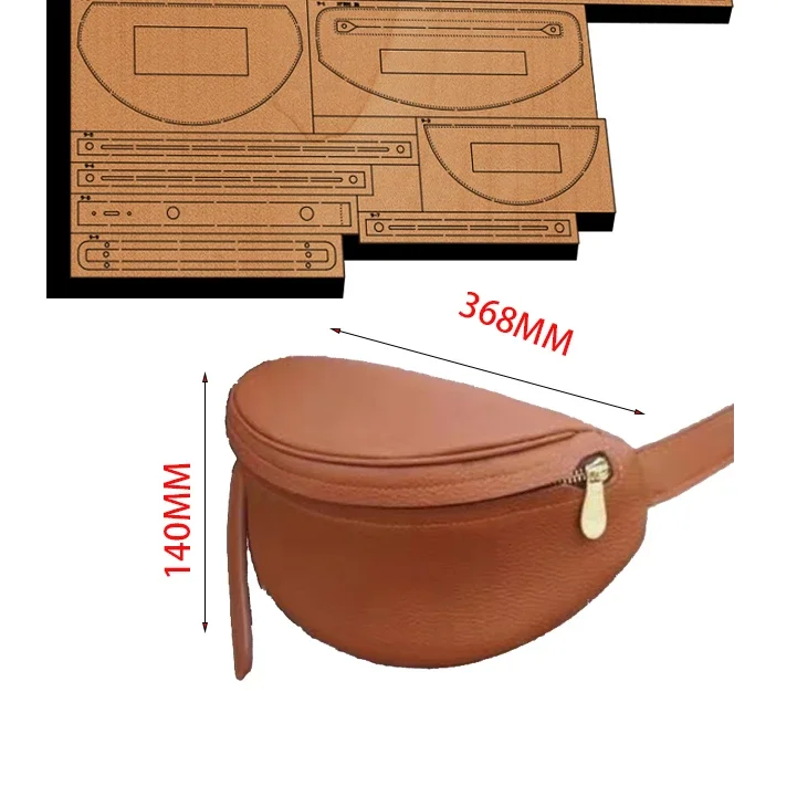 New Japan Steel Blade Wooden Die  Waist Bag Leather Craft Punch Hand Tool Cut Knife Mould XF086