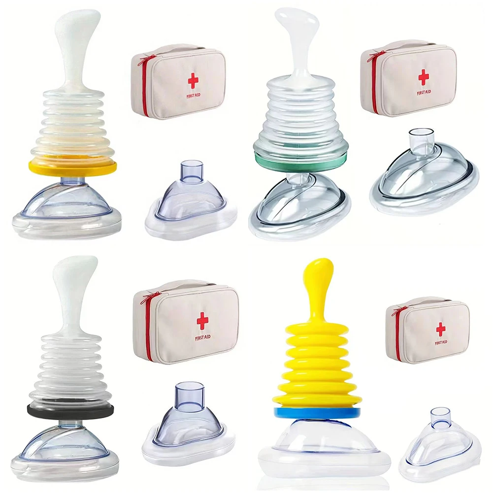 Choking Emergency Device for Adult Children CPR First Aid Breathing Mask Portable Cardiopulmonary Trainer for Home Travel