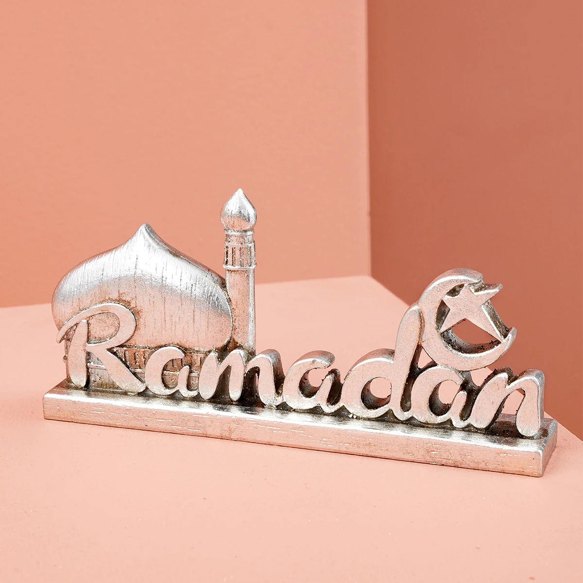 

1PC, resin-made antique gold and silver ramadan decorative item, suitable for gift-giving during Ramadan and Eid al-Adha