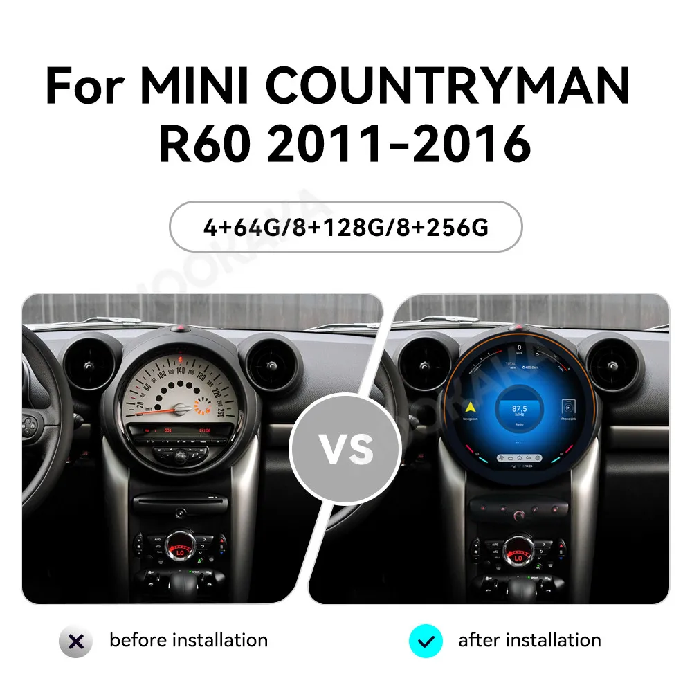 Qualcomm 11.8'' Inch Android 13 Radio For Mini R60 2011~2016 Multimedia Intelligent Navigation Stereo Receiver player Head Unit